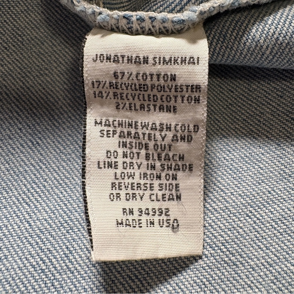 NWT Jonathan Simkhai Holland Light Blue Short Denim Dress Size Large - Picture 6 of 6